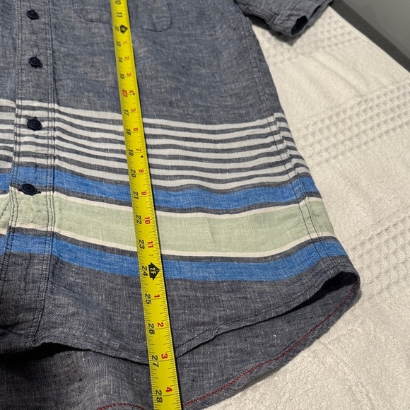 Tommy Hilfiger Men's Blue Chambray Shirt with Stripes - Picture 8 of 10